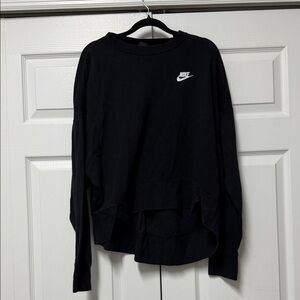 Nike Women's Black Sweatshirt with White Logo